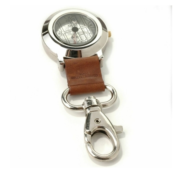 Field & Stream Master Green Dial Multi-Function Compass Leather Pocket Watch New - Picture 4 of 7